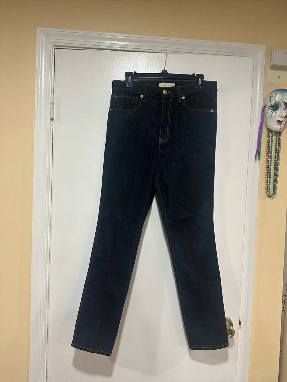 Tory Burch Women's Dark Blue Straight-Leg Jeans